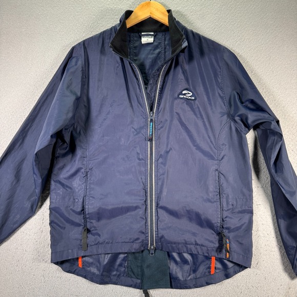 Brooks Jackets & Blazers - Vintage Brooks Windbreaker Jacket Womens Medium‎ Blue Running Sportswear Y2K